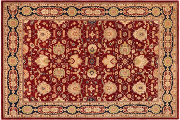 handmade Traditional Kafkaz Chobi Ziegler Red Blue Hand Knotted RECTANGLE 100% WOOL area rug 10 x 14